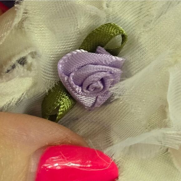 Rare Editions Baby Girl Eyelet Dress Purple Embroidered Polka Dot Flower Trim - Picture 4 of 9